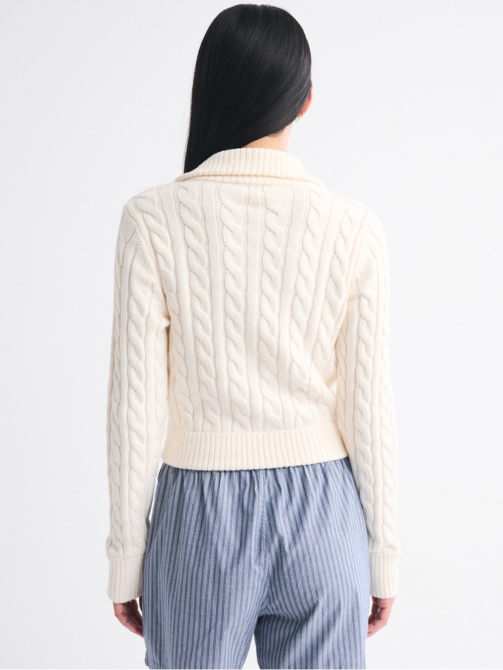 double zipper cable-knit cardigan - Picture 4 of 12